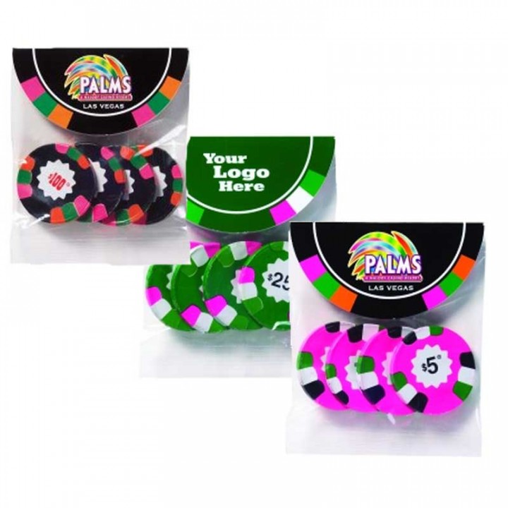 Colorful Chocolate Poker Chips w/ Logo Custom Chocolate Poker Chips