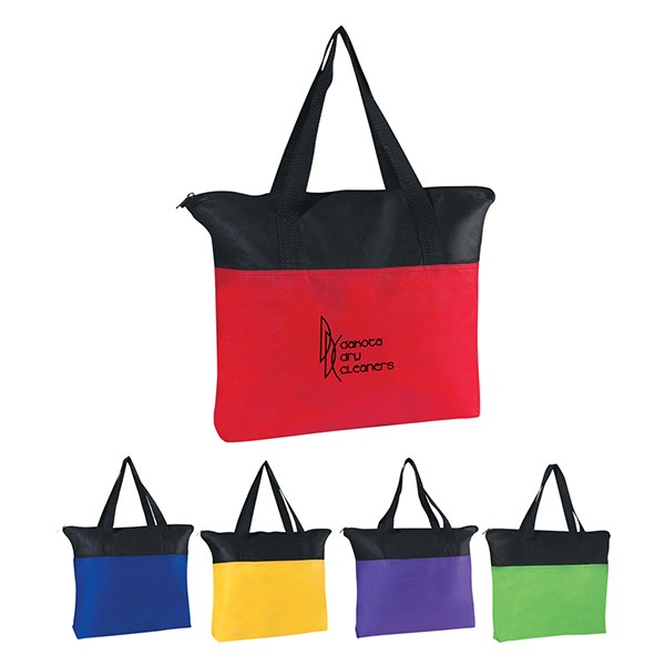 Custom Imprinted Zippered Tote Bag - Non-Woven Zippered Tote | 4AllPromos