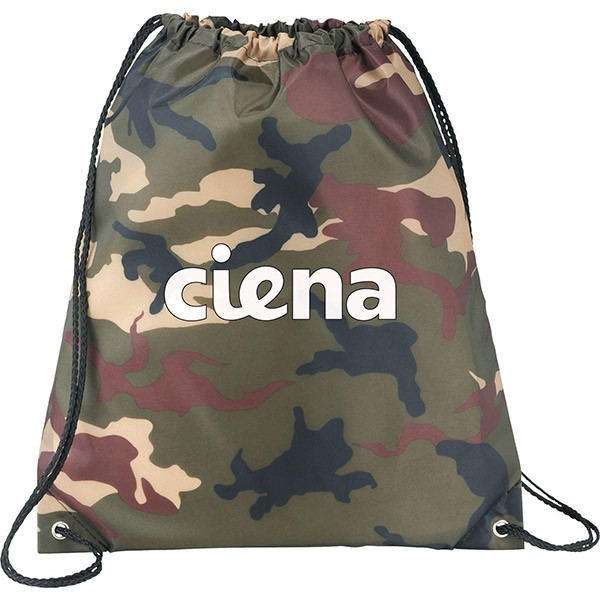 Promo Camo Oriole Drawstring Cinch Backpack Custom Drawstring Bag