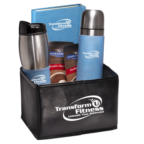 Branded Travel Mugs, Journal & Chocolate Gift Set 4AllPromos