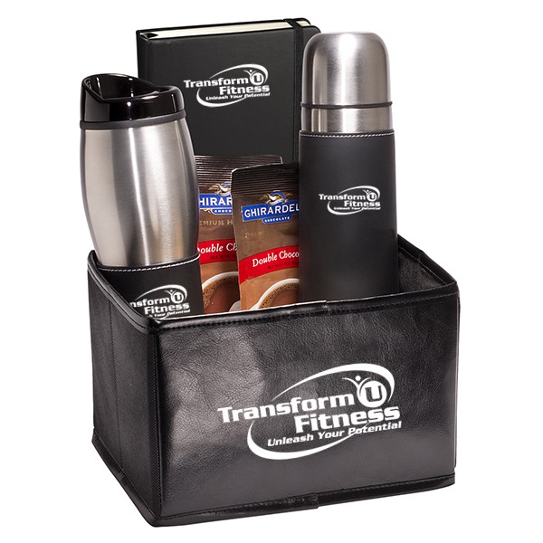 Branded Travel Mugs, Journal & Chocolate Gift Set 4AllPromos