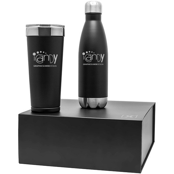 Logo Engraved Premium Insulated Travel Mug & Bottle Set 4AllPromos