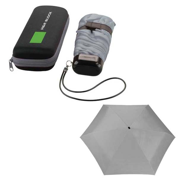 Deluxe Folding Personalized Umbrella With Hard Case Custom Umbrella