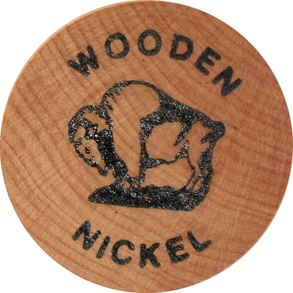 Custom Wooden Nickel with 21 Stock Art Designs 4AllPromos