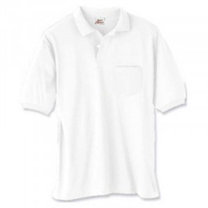 Hanes Stedman 50/50 Sport Shirt with Pocket - White Promotional Custom Imprinted With Logo Hanes Stedman 50/50 Sport Shirt with Pocket - White Promotional Custom Imprinted With Logo