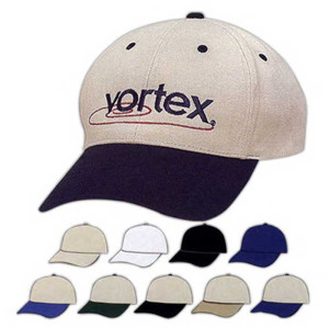Heavy Brushed Cotton Twill Cap - Embroidered Promotional Custom Imprinted With Logo