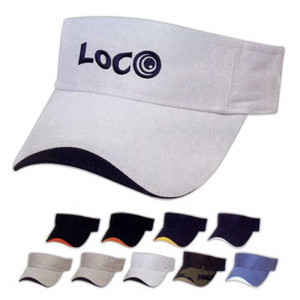 Embroidered Wave Sandwich Visor Promotional Custom Imprinted With Logo Embroidered Wave Sandwich Visor Promotional Custom Imprinted With Logo
