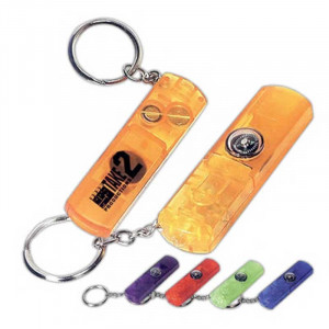 Whistle, Light and Compass Key Chain Promotional Custom Imprinted With Logo