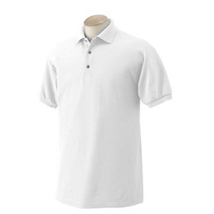 Gildan 50/50 Pique Sport Shirt - White Promotional Custom Imprinted With Logo Gildan 50/50 Pique Sport Shirt - White Promotional Custom Imprinted With Logo