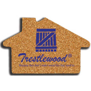 House - All Natural Cork Coaster Promotional Custom Imprinted With Logo