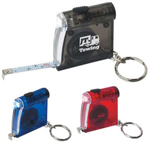 Tape Measure LED Flashlight Key Chain Promotional Custom Imprinted With Logo Tape Measure LED Flashlight Key Chain Promotional Custom Imprinted With Logo