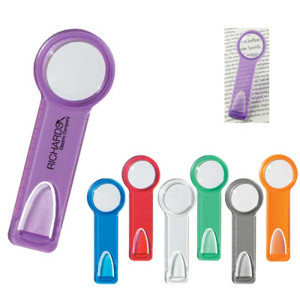 Plastic Bookmark with circular magnifying Glass Promotional Custom Imprinted With Logo