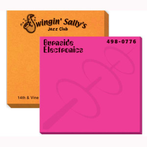 3"x3" Vibrant Sticky Notes - 50 Sheets Promotional Custom Imprinted With Logo