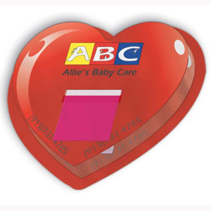 Plastic Molded Flag Dispenser - Heart Promotional Custom Imprinted With Logo