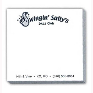 3"x3" Sticky Notepads - 50 Sheets Promotional Custom Imprinted With Logo