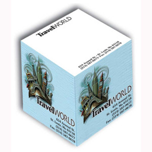 3-3/8" Full Color Sticky Note Cube 700 Sheets Promotional Custom Imprinted Logo