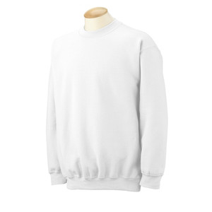 Gildan Cotton/Poly Crew Neck Sweatshirt - White Promotional Custom Imprinted With Logo Gildan Cotton/Poly Crew Neck Sweatshirt - White Promotional Custom Imprinted With Logo