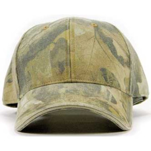 Khaki/Advantage Timber Washed Camo Soft Structured Cap Promotional Custom Imprinted With Logo