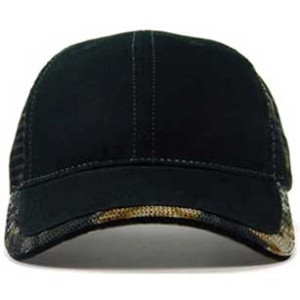 Black/New Mossy Oak Breakup Camo Mesh Back Structured Cap Promotional Custom Imprinted With Logo