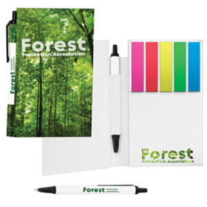 Booklet with Sticky Notepad & BIC Clic Stic Mini Pen & Mylar Flags Promotional Custom Imprinted With Logo Booklet with Sticky Notepad & BIC Clic Stic Mini Pen & Mylar Flags Promotional Custom Imprinted With Logo