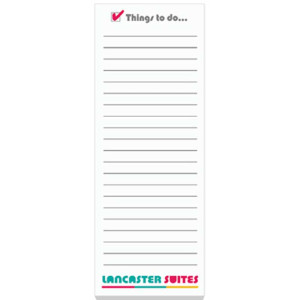3"x8" Adhesive Notepads-25 sheets - 4 Colors FREE Promotional Custom Imprinted