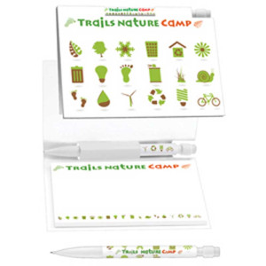 Booklet with Sticky Notepad & BIC Digital Mini Mechanical Pencil Promotional Custom Imprinted With Logo