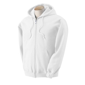 Gildan Heavy Blend Full-Zip Hooded Sweatshirt - White Promotional Custom Imprinted With Logo Gildan Heavy Blend Full-Zip Hooded Sweatshirt - White Promotional Custom Imprinted With Logo