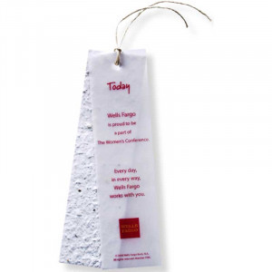 Seed Paper Bookmarks with Vellum Overlay and Tie - Standard Promotional Custom Imprinted With Logo Seed Paper Bookmarks with Vellum Overlay and Tie - Standard Promotional Custom Imprinted With Logo