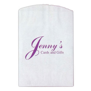5 3/4 x 7 3/4 White Cookie and Candy Bag Promotional Custom Imprinted With Logo