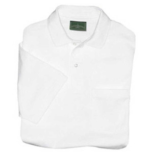 Outer Banks Ringspun Cotton/Poly Polo with Pocket - White Promotional Custom Imprinted With Logo Outer Banks Ringspun Cotton/Poly Polo with Pocket - White Promotional Custom Imprinted With Logo