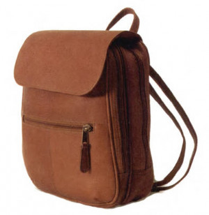 Leather Flap Organizer Backpack Promotional Custom Imprinted With Logo Leather Flap Organizer Backpack Promotional Custom Imprinted With Logo