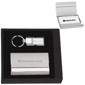 Three-Tone Key holder & Cardholder Set Promotional Custom Imprinted With Logo Three-Tone Key holder & Cardholder Set Promotional Custom Imprinted With Logo