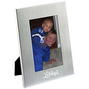 Brushed Aluminum Frame 4 in. x 6 in. Promotional Custom Imprinted With Logo
