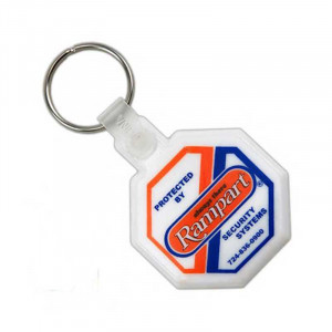 Soft Squeezable Key Tag - Stop Sign Promotional Custom Imprinted With Logo Soft Squeezable Key Tag - Stop Sign Promotional Custom Imprinted With Logo