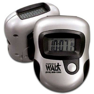 Silver Digital Pedometer Promotional Custom Imprinted With Logo Silver Digital Pedometer Promotional Custom Imprinted With Logo