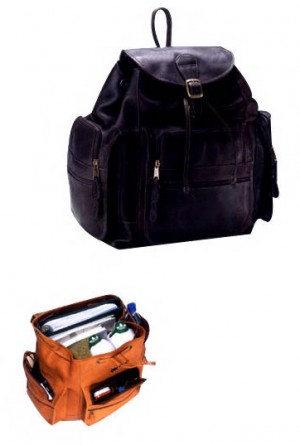 Leather XL Backpack Promotional Custom Imprinted With Logo