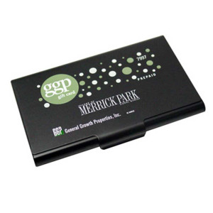 Black Business Card Case Promotional Custom Imprinted With Logo