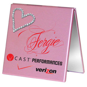 Heart Rhinestone Pink Double Mirror Promotional Custom Imprinted With Logo Heart Rhinestone Pink Double Mirror Promotional Custom Imprinted With Logo