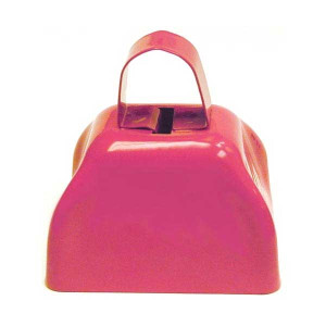 3 Inch Pink Metal Cowbell Promotional Custom Imprinted With Logo