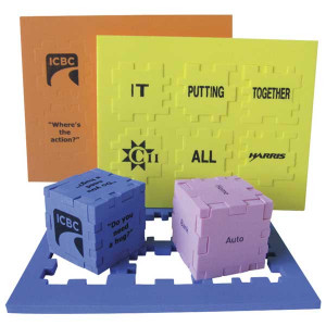 Puzzle Cube - 1 1/2 in. Promotional Custom Imprinted With Logo