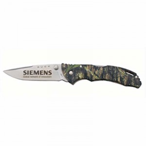 Bantam BLW Camo Lockback Buck Knife Promotional Custom Imprinted With Logo