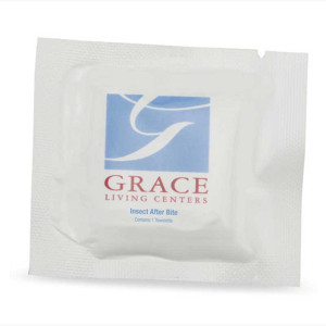 Insect After-Bite Towelettes Promotional Custom Imprinted With Logo