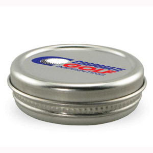 SPF 15 Lip Balm in Round Tin Promotional Custom Imprinted With Logo SPF 15 Lip Balm in Round Tin Promotional Custom Imprinted With Logo