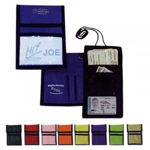 Nylon Neck Wallet Badge Holder Promotional Custom Imprinted With Logo