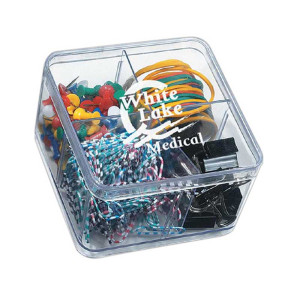 Compact Desk Needs Clear Top With Clear Base Promotional Custom Imprinted With Logo