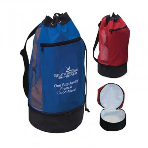 Beach Bag with Insulated Lower Compartment Promotional Custom Imprinted With Logo