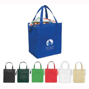 Reusable Insulated Shopper Tote Promotional Custom Imprinted With Logo Reusable Insulated Shopper Tote Promotional Custom Imprinted With Logo