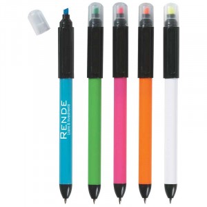 Twin-Write Pen/Highlighter Promotional Custom Imprinted With Logo Twin-Write Pen/Highlighter Promotional Custom Imprinted With Logo
