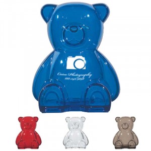 Plastic Bear Shape Bank Promotional Custom Imprinted With Logo