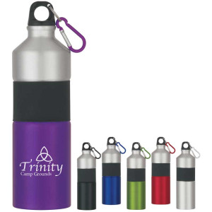 25 oz. Two-Tone Stainless Steel Bottle with Rubber Grip Promotional Custom Imprinted With Logo